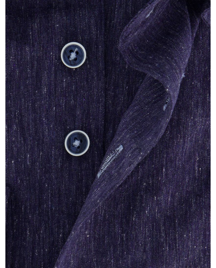 Portofino navy overhemd linnenblend button down boord