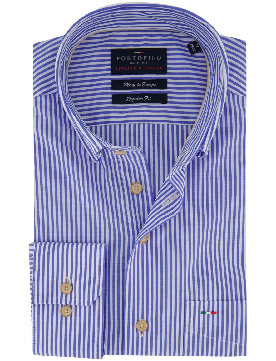 Portofino overhemd kobalt gestreept