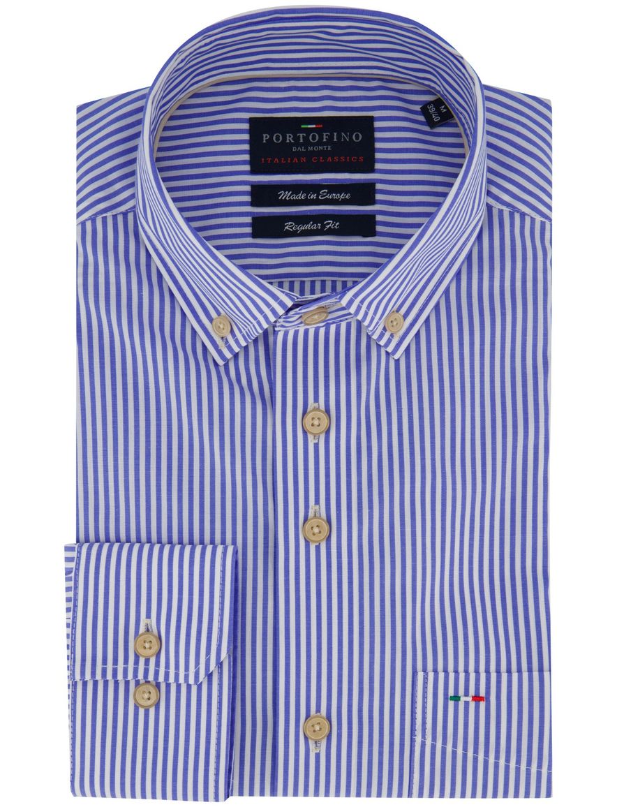 Portofino overhemd kobalt gestreept