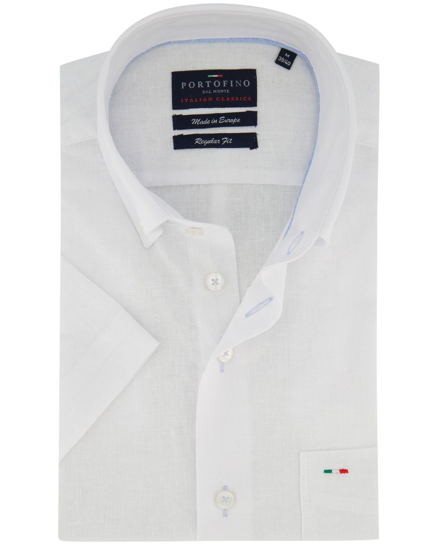 Portofino overhemd linnen korte mouw wit