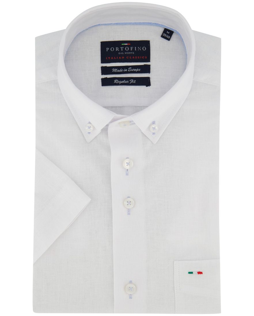 Portofino overhemd linnen korte mouw wit