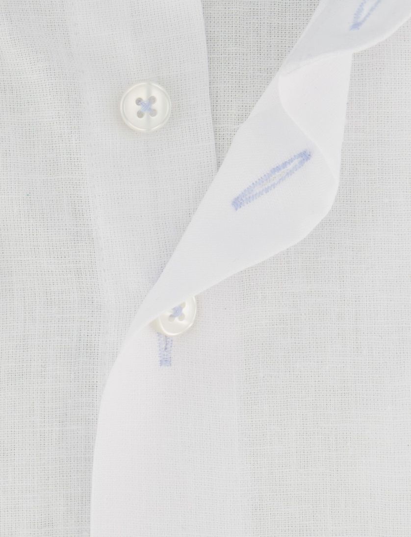 Overhemd Portofino korte mouw linnen wit