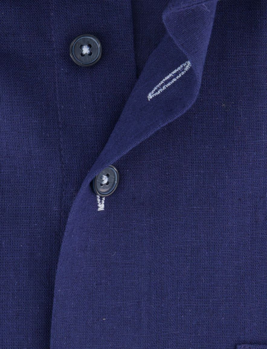Portofino overhemd donkerblauw linnen korte mouw