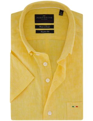 Portofino Portofino overhemd geel Regular Fit