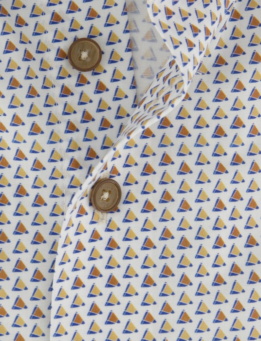 Overhemd Portofino korte mouw print driekhoek
