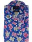 Portofino overhemd blauw bloemenprint korte mouw