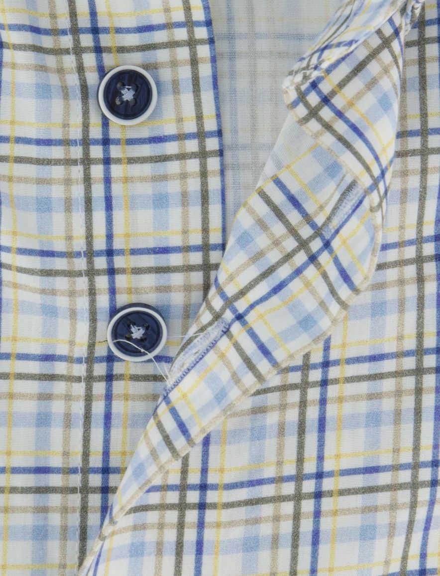 Portofino overhemd groen geruit korte mouwen