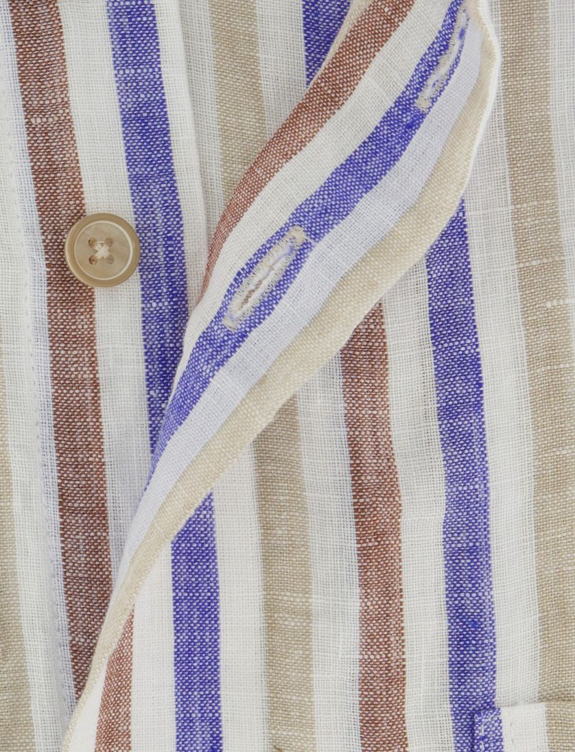 Overhemd korte mouw Portofino Regular Fit gestreept multicolor