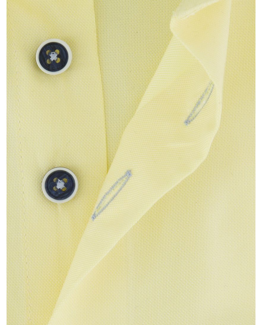 Overhemd korte mouw Portofino geel borstzak button-down