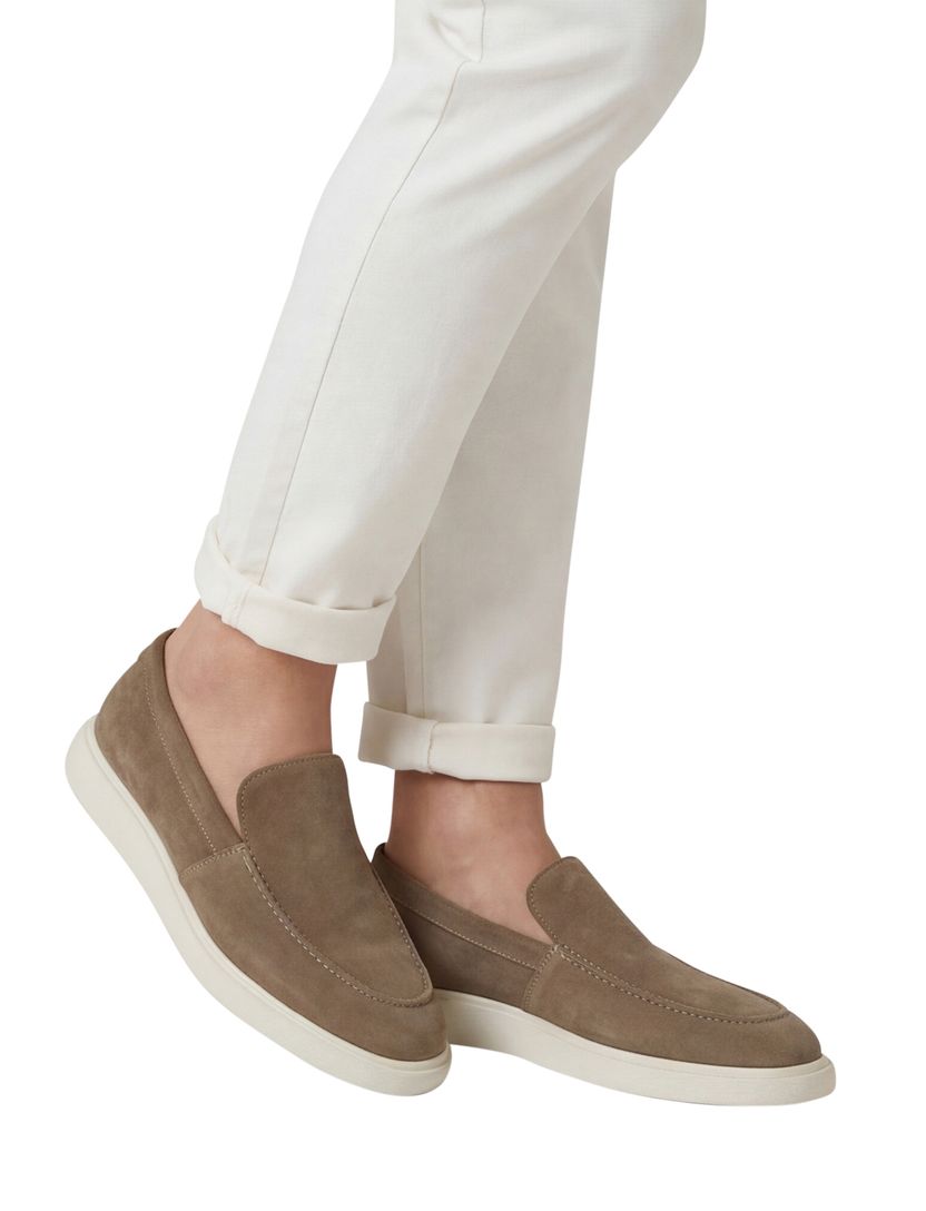 loafers Melik beige leer suede effen