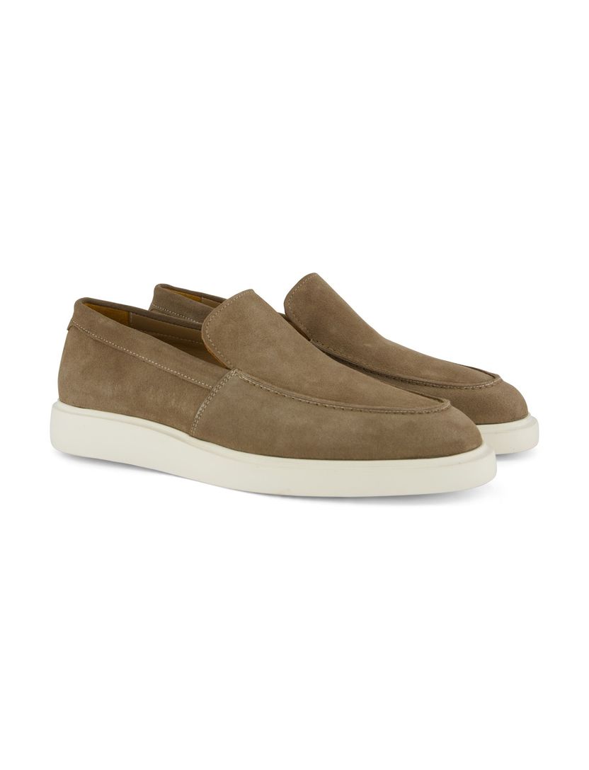 loafers Melik beige leer suede effen