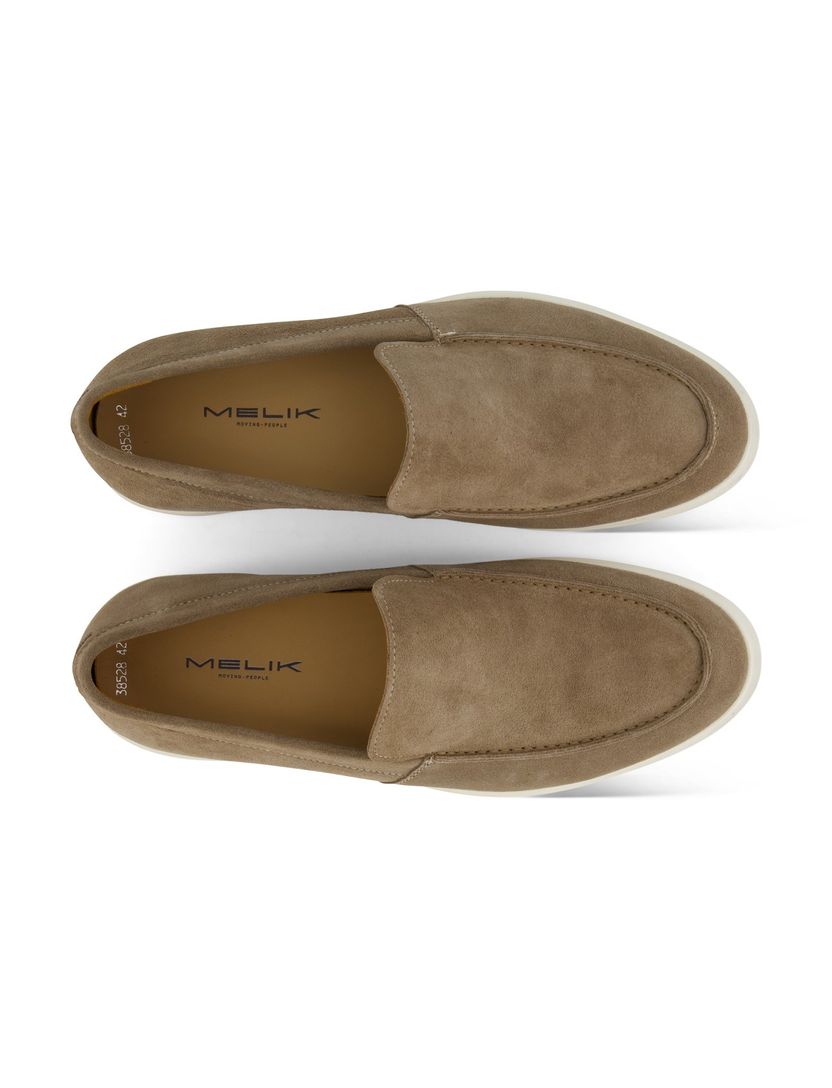 loafers Melik beige leer suede effen