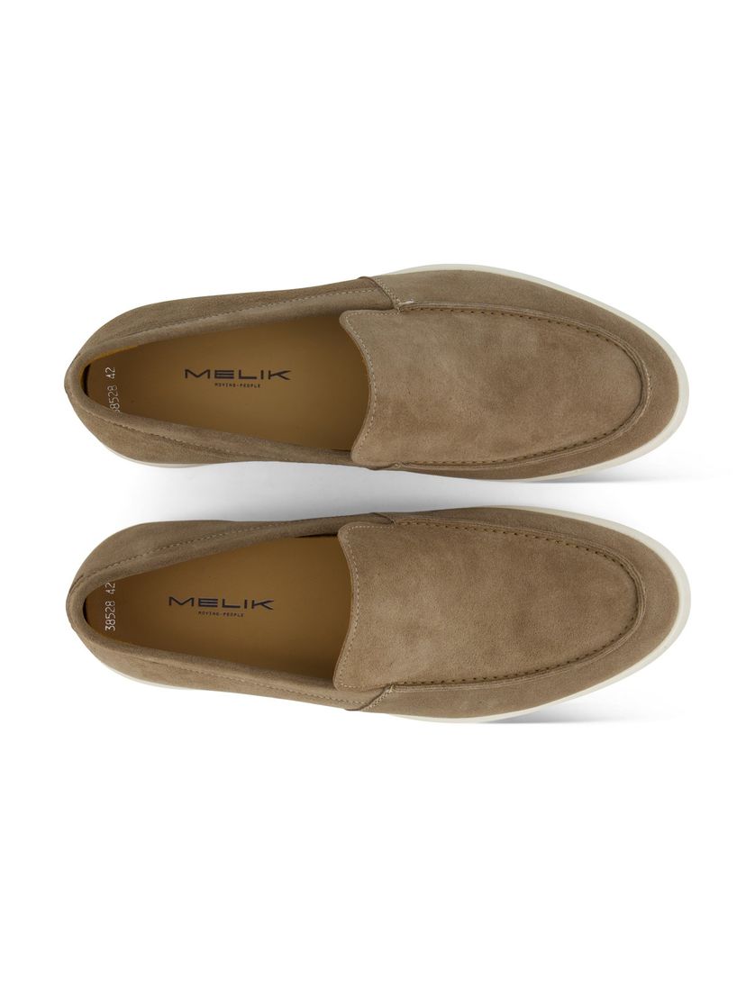 loafers Melik beige leer suede effen