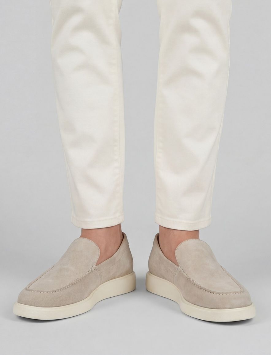 Beige loafers Melik creme zool leer suede