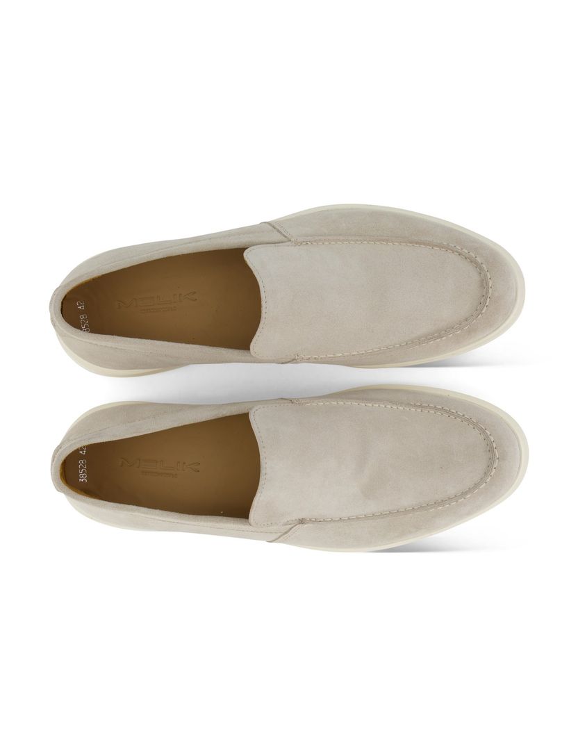 loafers Melik beige leer suede creme zool