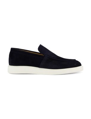 Melik loafers Melik donkerblauw leer suede effen