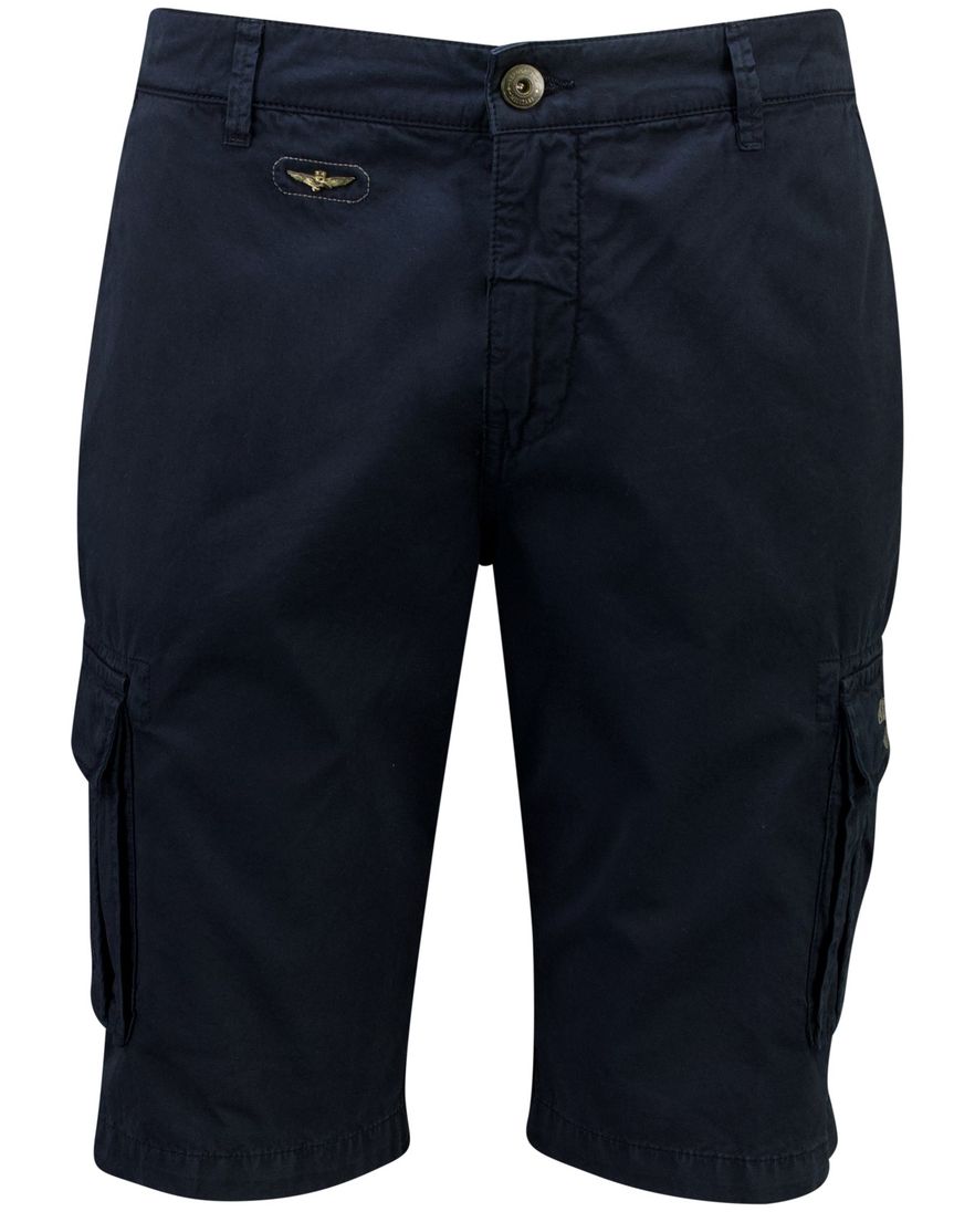Donkerblauwe korte broek Aeronautica Militare cargo slim fit