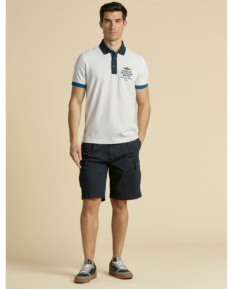 Donkerblauwe korte broek Aeronautica Militare cargo slim fit