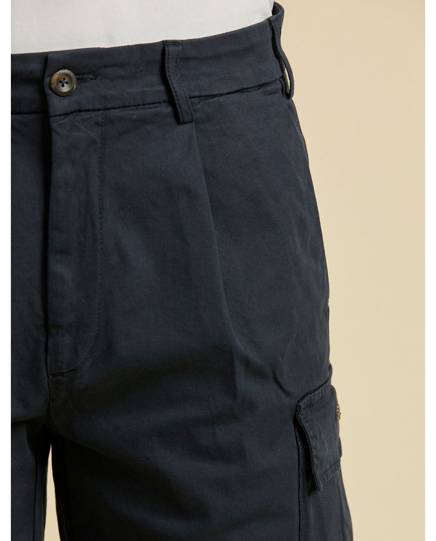 Donkerblauwe korte broek Aeronautica Militare cargo slim fit