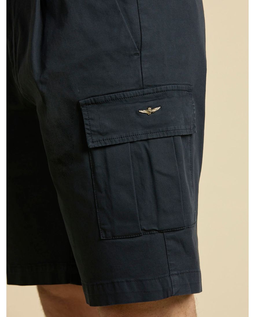 Donkerblauwe korte broek Aeronautica Militare cargo slim fit