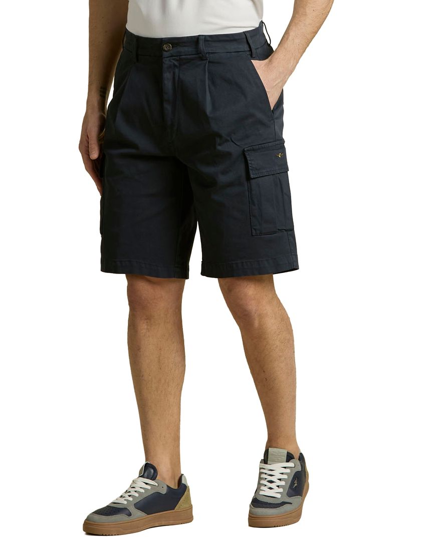 Donkerblauwe korte broek Aeronautica Militare cargo slim fit