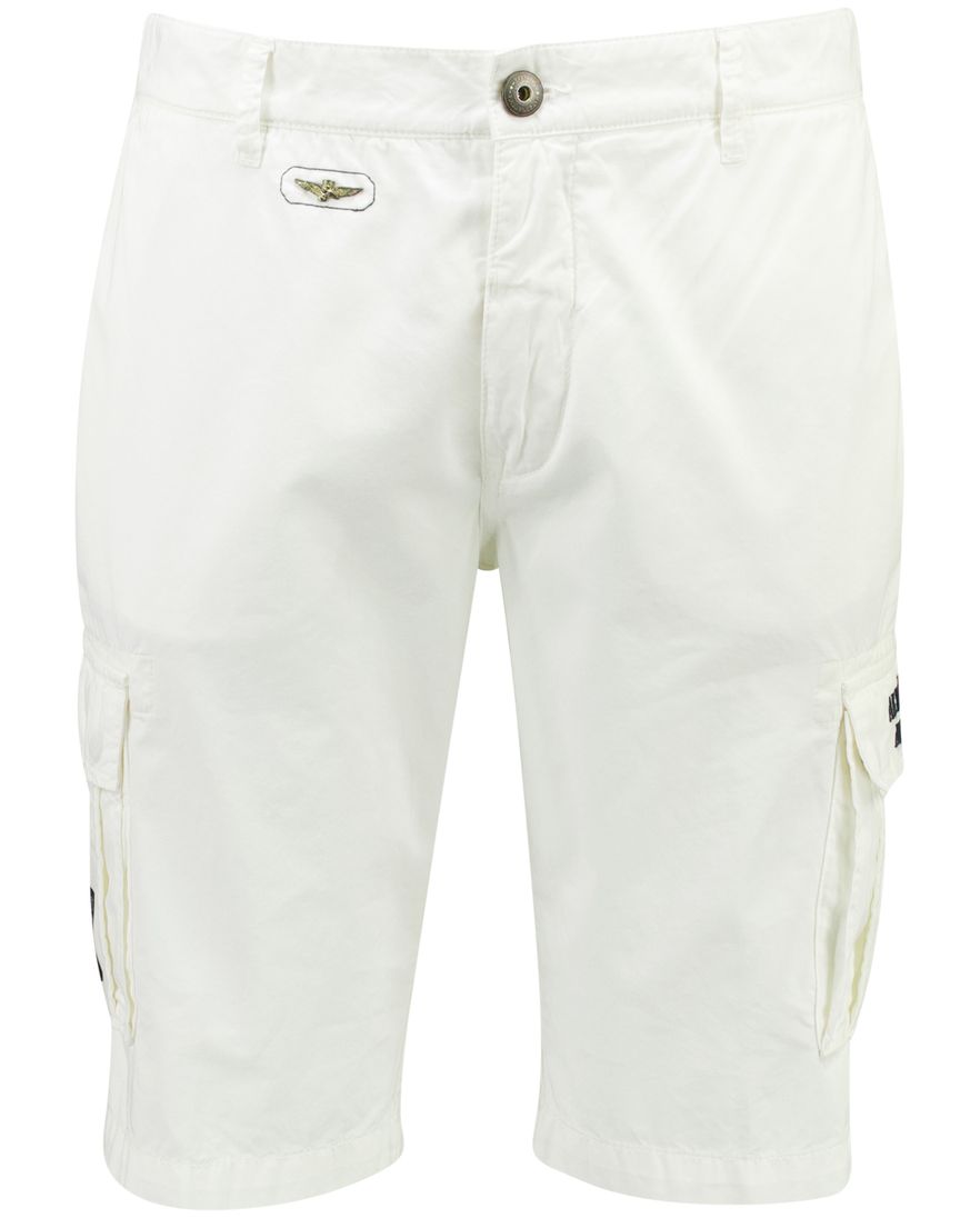 Witte bermuda Aeronautica Militare cargo slim fit