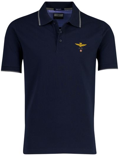 Aeronautica Militare Aeronautica Militaire polo regular fit donkerblauw 3 knoops