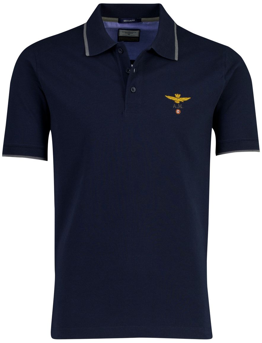 Aeronautica Militaire poloshirt regular fit donkerblauw