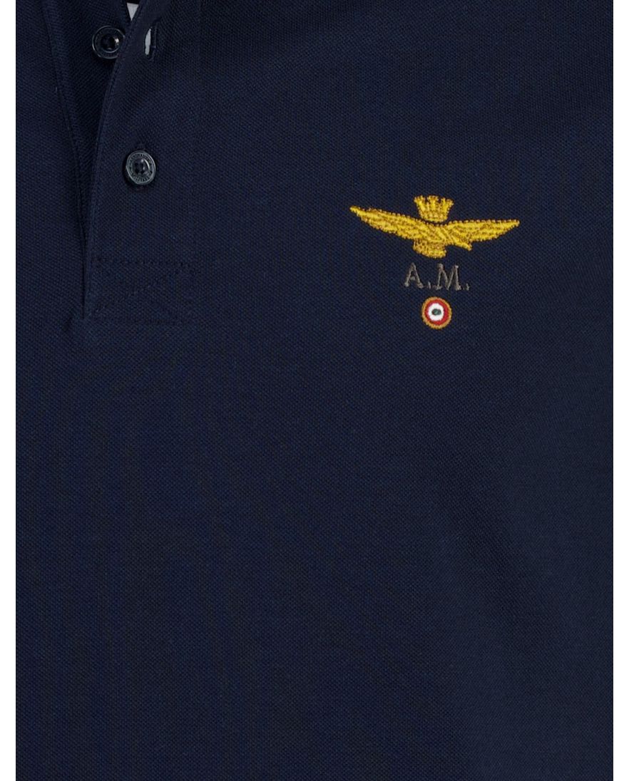 Aeronautica Militaire polo regular fit donkerblauw 3 knoops