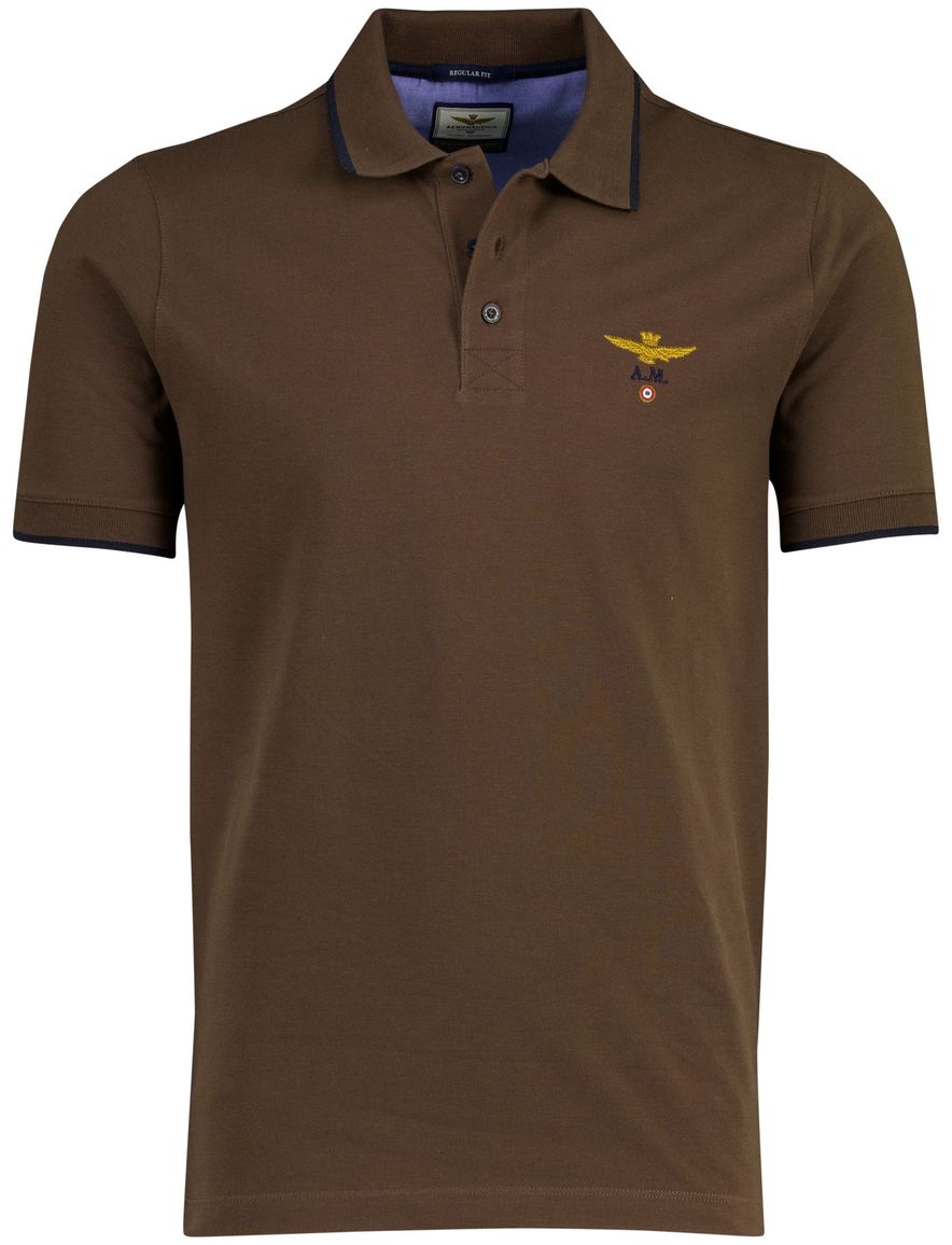 Aeronautica Militare Polo bruin katoen