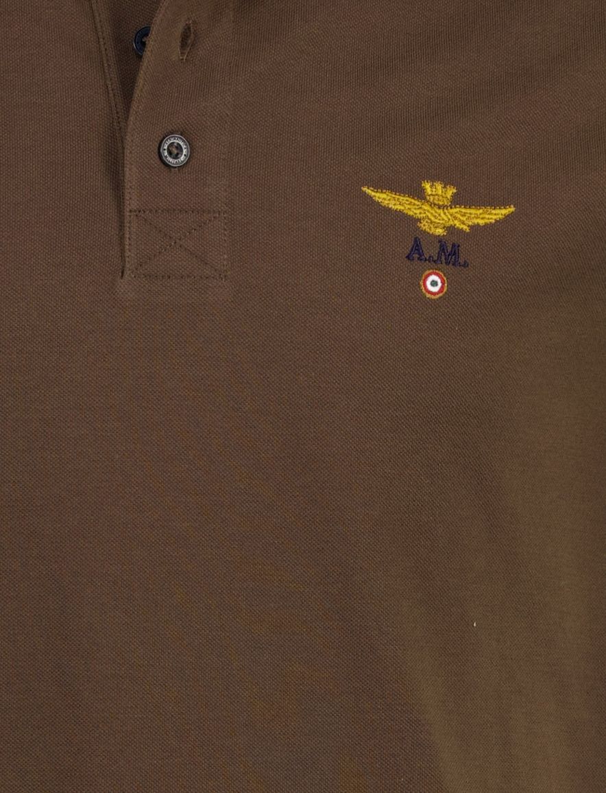 Aeronautica Militare Polo bruin katoen