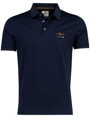 Aeronautica Militare Aeronautica donkerblauwe polo 3-knoops korte mouw