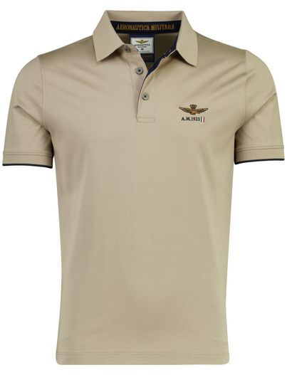 Aeronautica Militare Poloshirt bruin Aeronautica 3-knoops normale fit