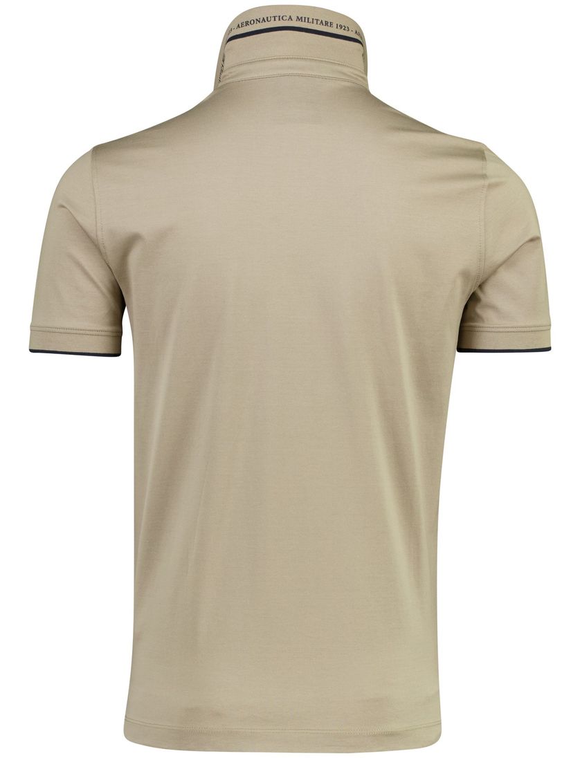 Poloshirt bruin Aeronautica 3-knoops normale fit