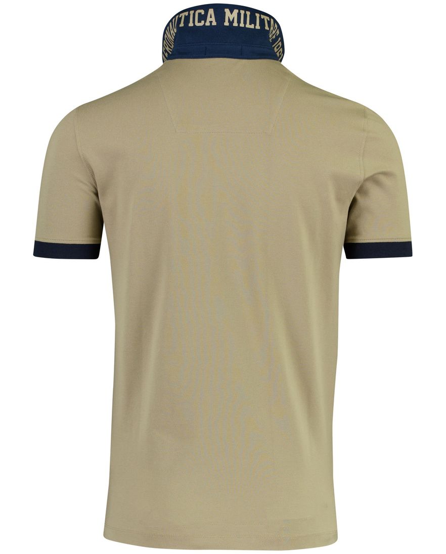 Beige polo korte mouw Aeronautcia Militaire normale fit