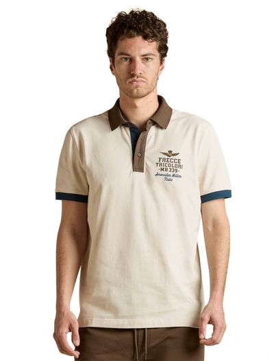 Aeronautica Militare Poloshirt Aeronautica Militair creme normale fit embleem