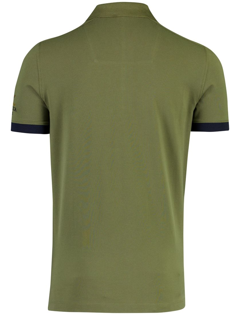 Poloshirt Aeronautica Militaire groen embleem normale fit