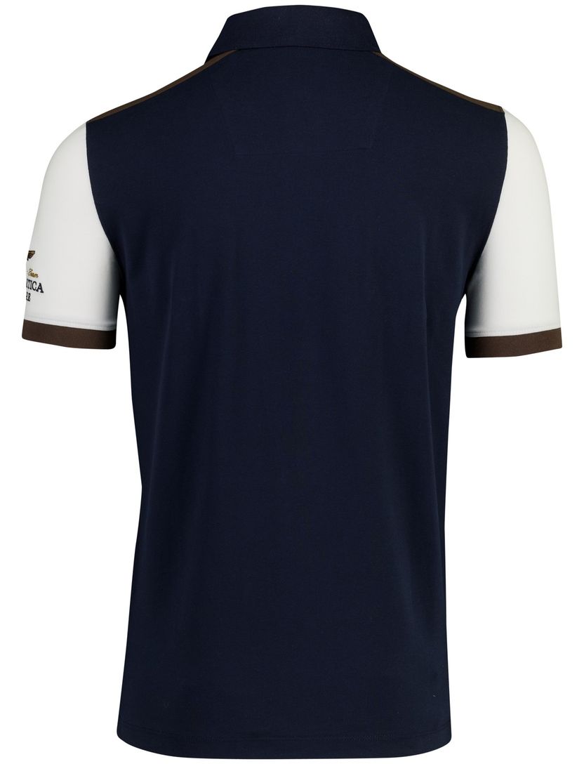 Poloshirt Aeronautica Militaire donkerblauw met logo op arm