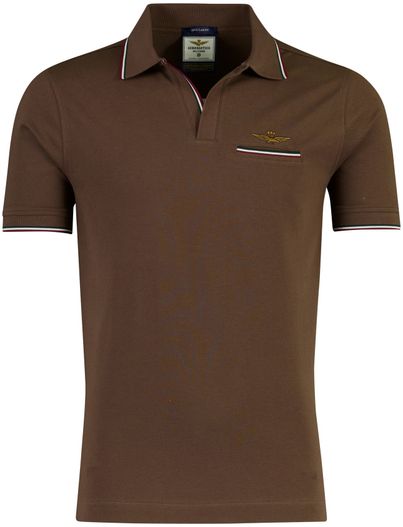 Aeronautica Militare bruin poloshirt Aeronautcia Militare normale fit
