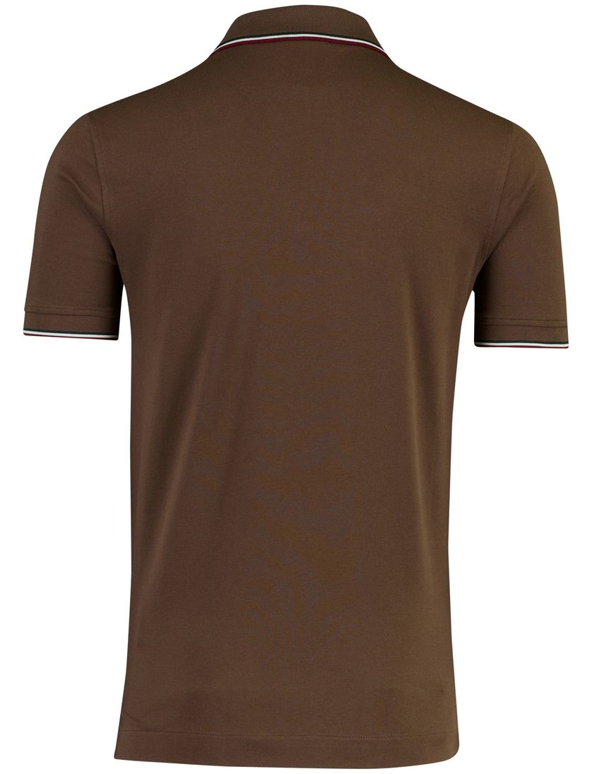 Poloshirt Aeronautica Militaire bruin normale fit v-hals