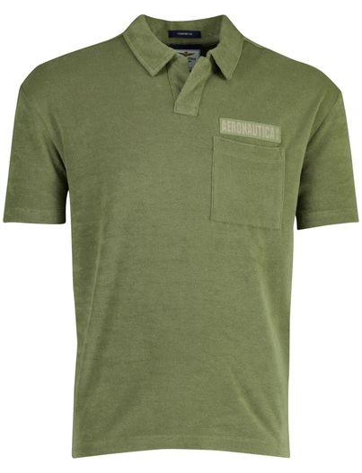 Aeronautica Militare Poloshirt Aeronautica Militaire badstof groen v hals