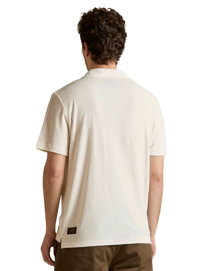 Poloshirt Aeronautica Militaire badstof off white v hals