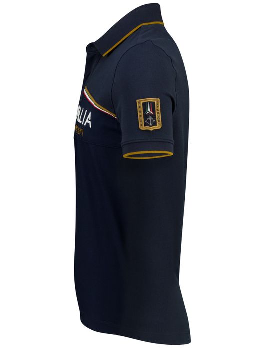 Korte mouwen polo Aeronautica donkerblauw met opdruk