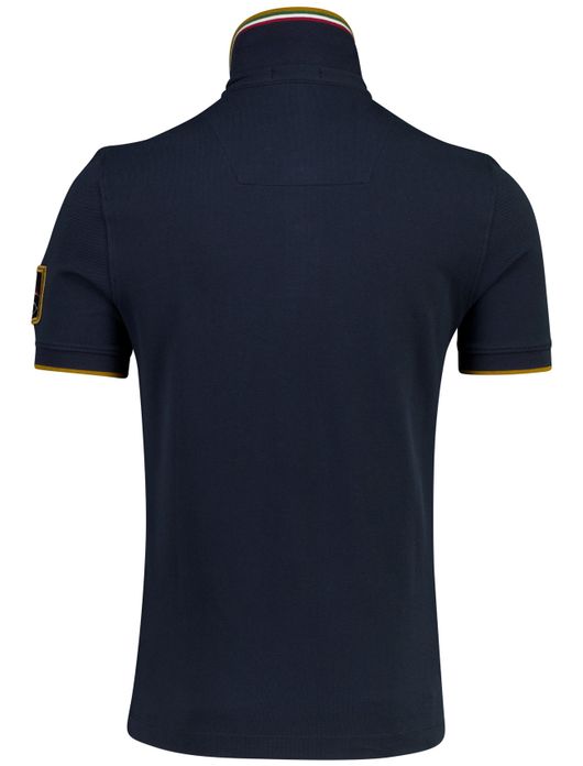 Korte mouwen polo Aeronautica donkerblauw met opdruk
