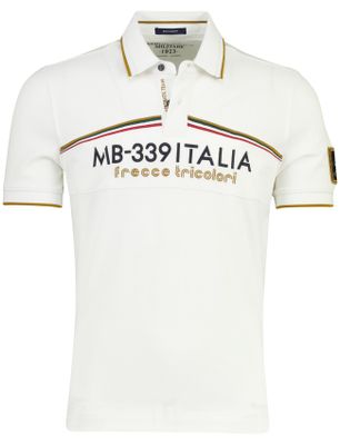Aeronautica Militare Wit poloshirt Aeronautica met opdruk 2-knoops
