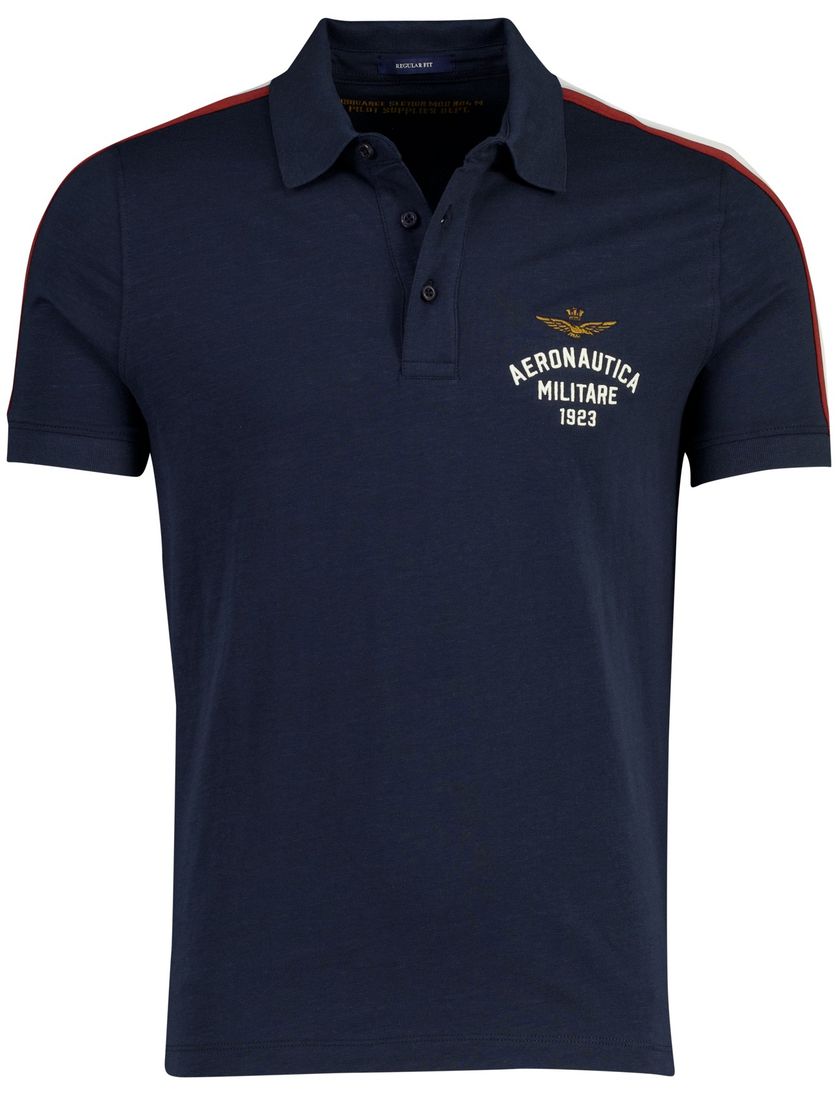 Poloshirt Aeronautica Militaire grijs 3 knopen