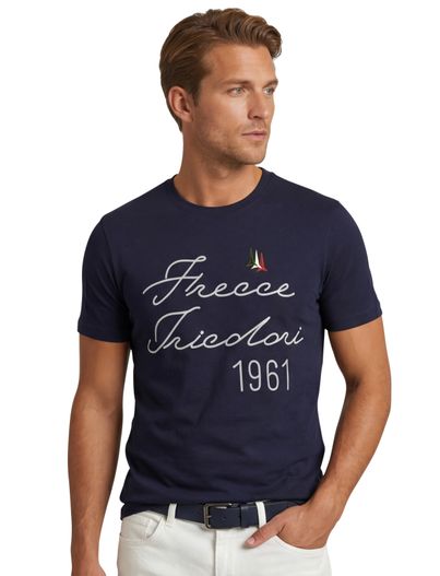 Aeronautica Militare Donkerblauw t-shirt Aeronautica Militaire met print jersey