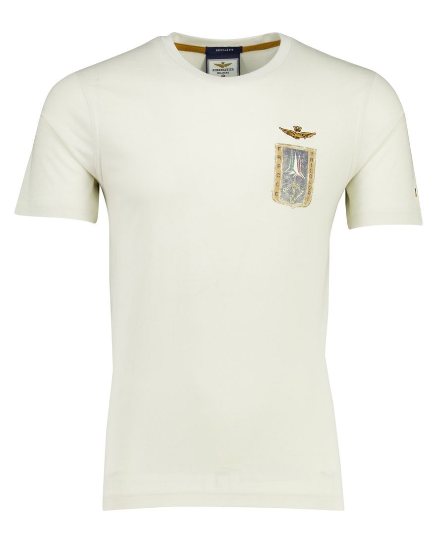 Aeronautica Militaire regular fit t-shirt ronde hals beige