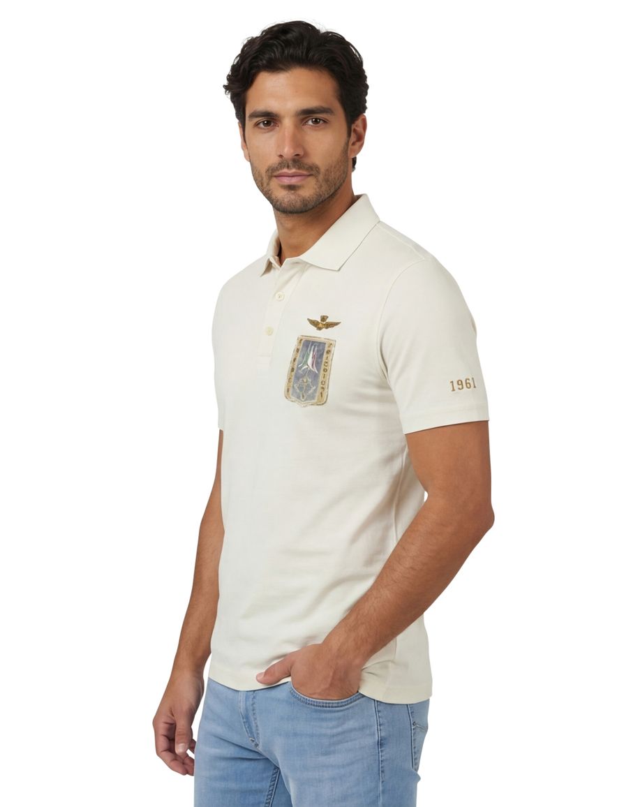 Aeronautica Militaire regular fit t-shirt ronde hals beige