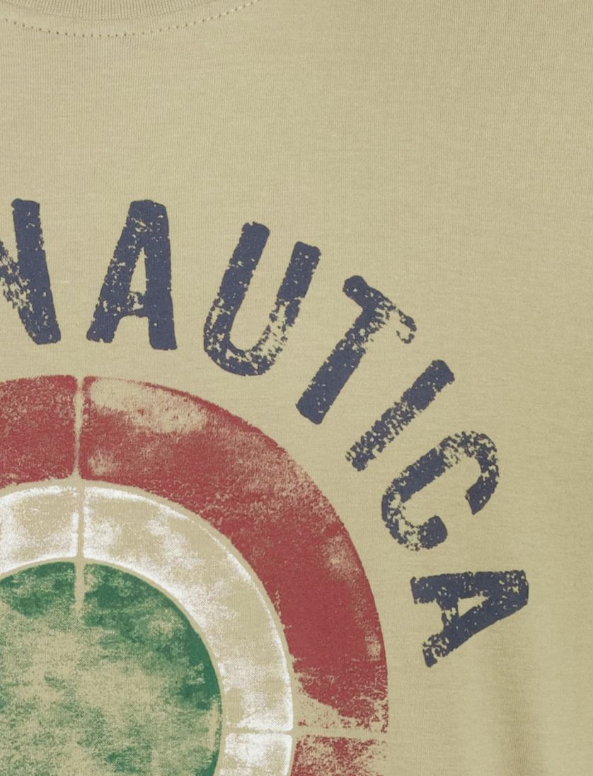 T-shirt Aeronautica Militaire bruin met print